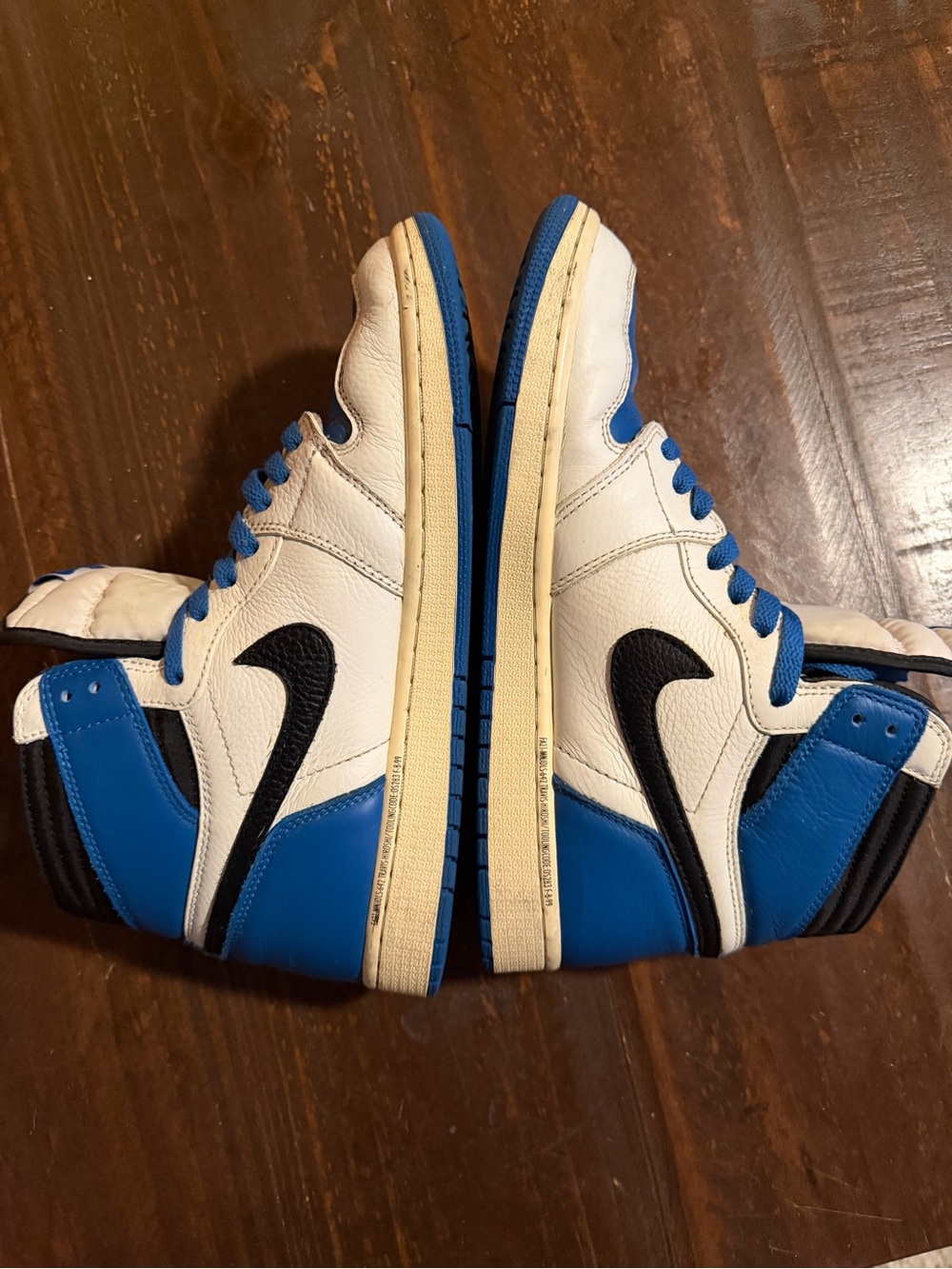 Fashion Fragment Design High-Top Sneakers in White & Blue - 9M - Picture 3 of 13